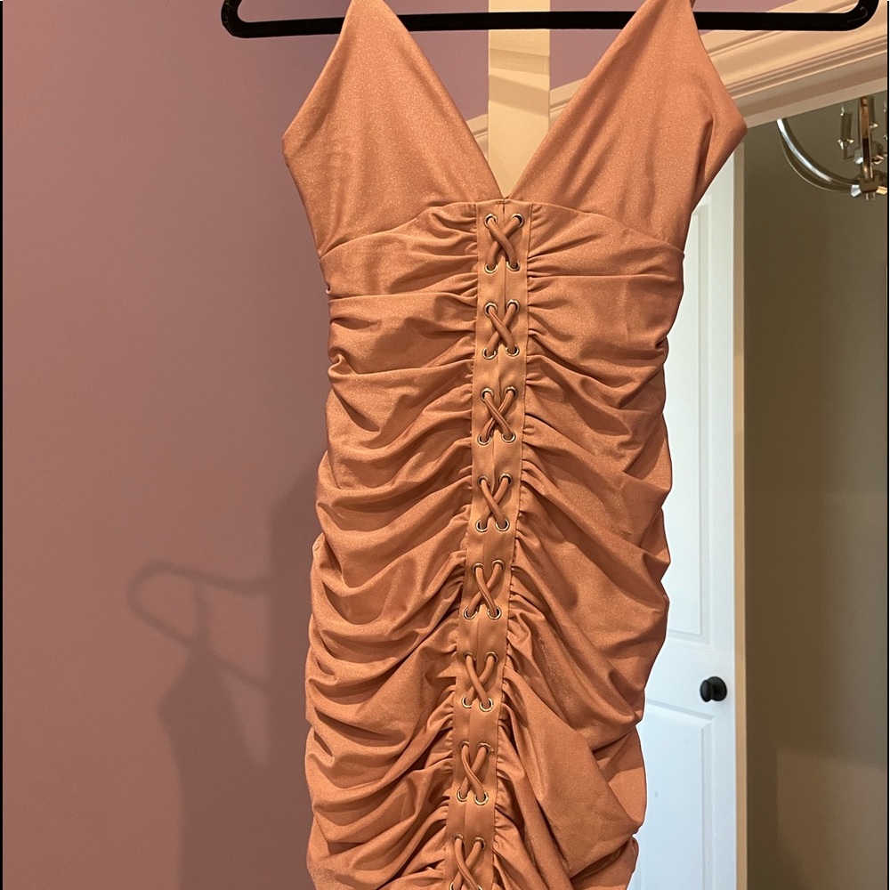 Tigermist blush bodycon dress